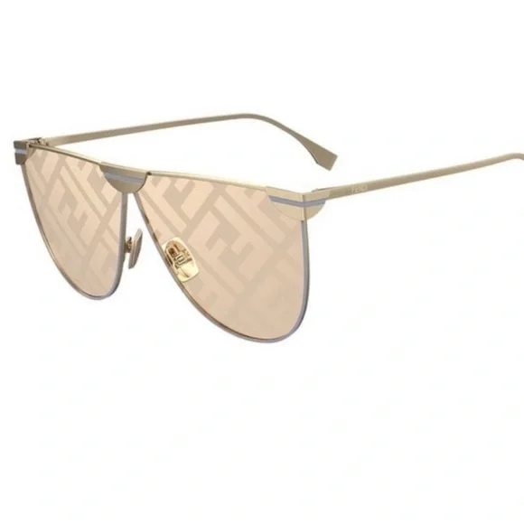 Fendi Gold Aviator Mirror Sunglasses display picture 2
